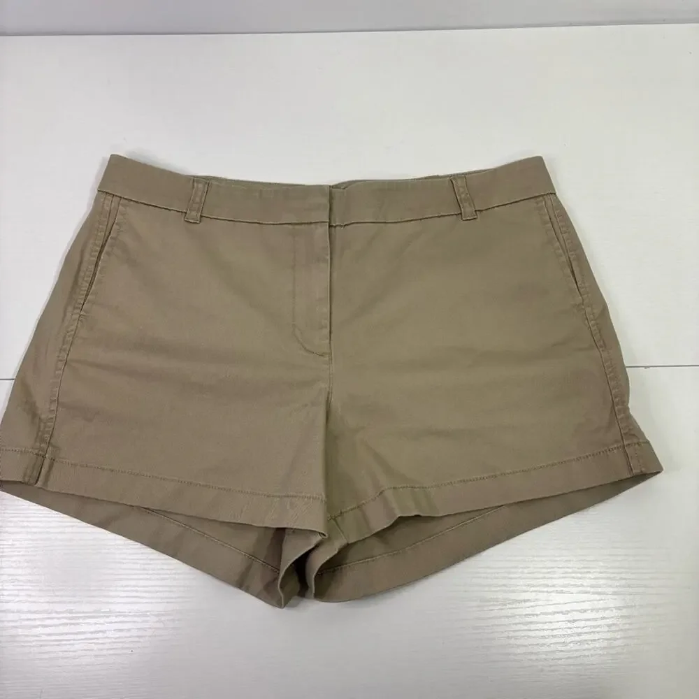 NWT J. Crew Women's Tan Bermuda Shorts Size 14 UU0907